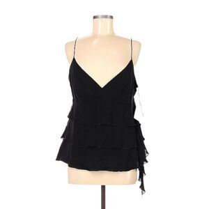 NEW Escada Silk Wrap Front Tiered Ruffle Blouse Top Layered Sleveless Blouse 42